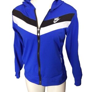 Nike Royal Blue Black and White Chevron Zip Hoodie